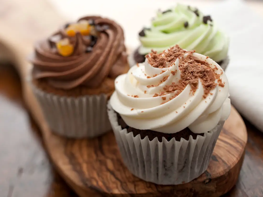 A trio of cupcakes
